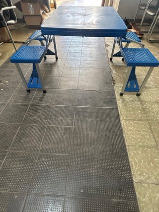Mesa Plegable Camping Azul