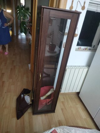 Vitrina de madera y cristal