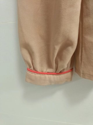 Blusa ANITZ vintage beige con lazos rosa
