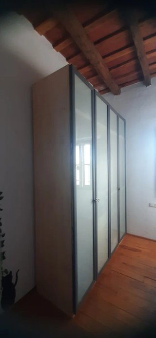 Armario 4 puertas cristal y madera