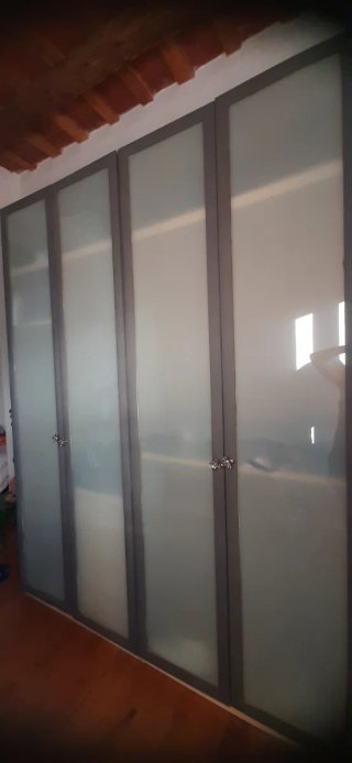Armario 4 puertas cristal y madera