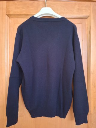 Maglione uomo blu scuro scollo a V tg L
