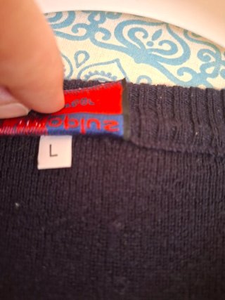 Maglione uomo blu scuro scollo a V tg L