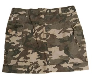 Minigonna camouflage beige e verde