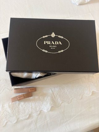 Prada Zapatos Ante Negro Tacón