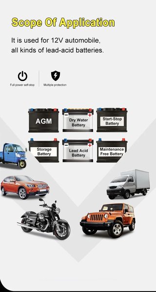 Cargador Baterías Coche moto (Gel / AGM 12V 15A)