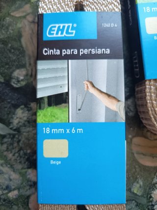 4 Cintas para Persianas EHL Beige 18mm x 6m