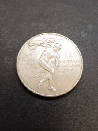 Moneda 5 Balboas Plata Panamá 1970