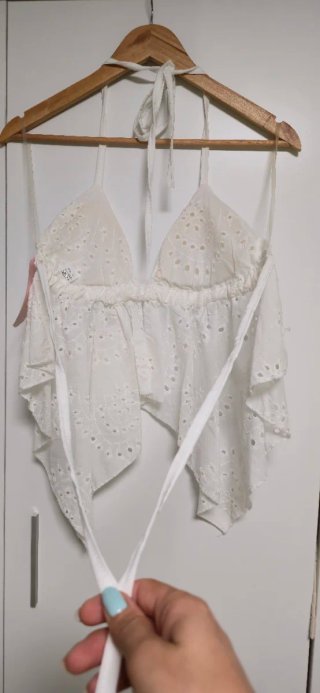 Top Halter Blanco Encaje
