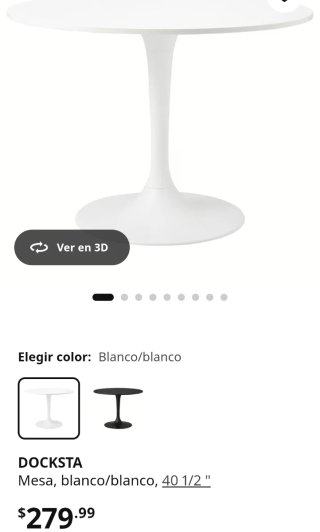 Mesa redonda blanca comedor