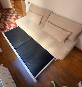 Sofá cama 2 plazas beige