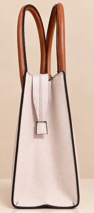 Bolso blanco y marrón
