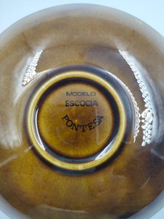 6 Tazas Café Vintage Pontesa Marrón Cerámica
