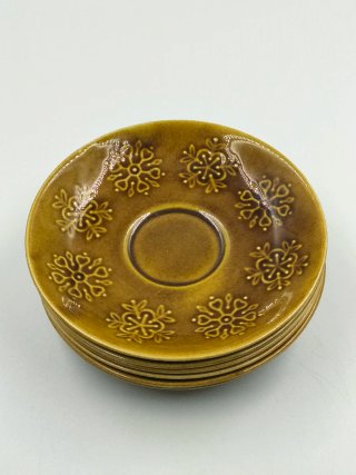 6 Tazas Café Vintage Pontesa Marrón Cerámica