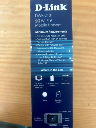 D-Link DWR-2101 5G WiFi 6 Hotspot