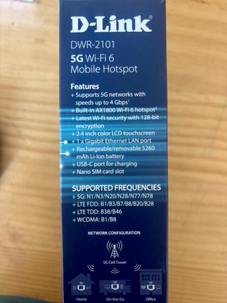 D-Link DWR-2101 5G WiFi 6 Hotspot