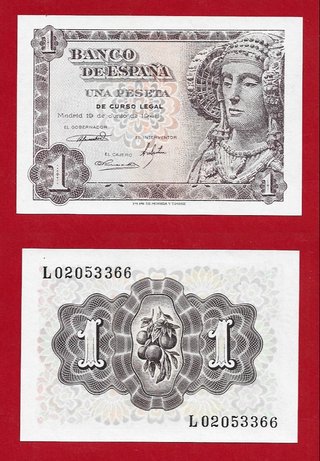 1 Peseta 1948 Dama de Elche Serie L Sin Circular