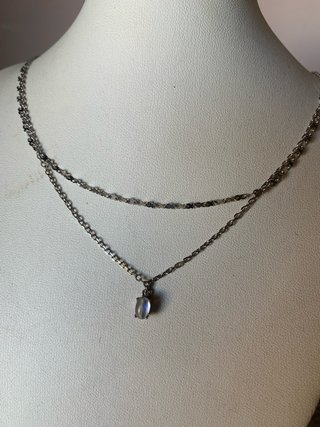 Collar doble cadena piedra luna india