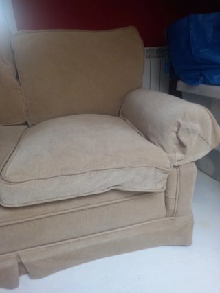 Sofá 3 plazas beige tela