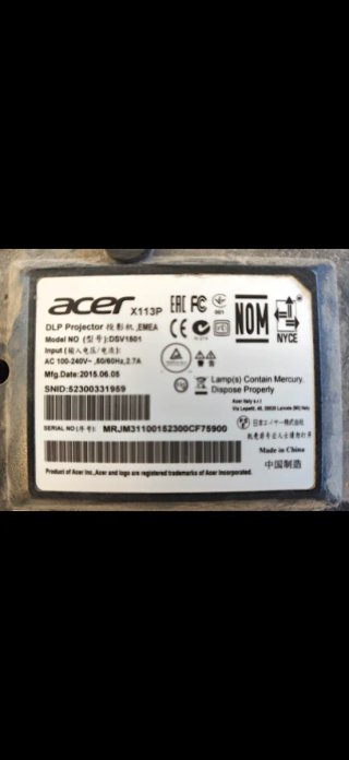 Proyector Acer X113P Negro