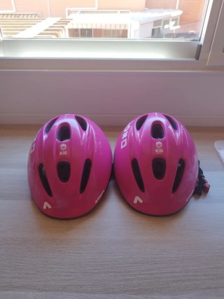 Cascos de bici ajustables infantiles rosas (2