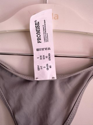 Conjunto camisón y tanga Promise gris