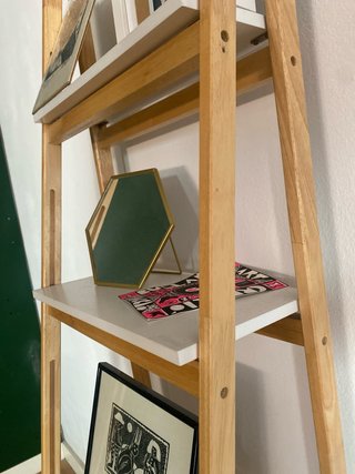 Estantería Escalera Madera Blanca.