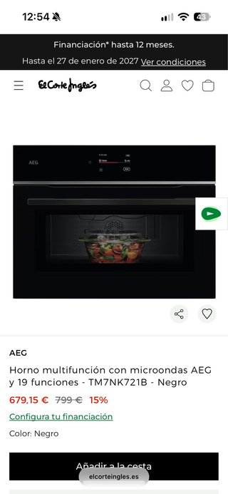 Horno Multifunción Microondas AEG TM7NK721B