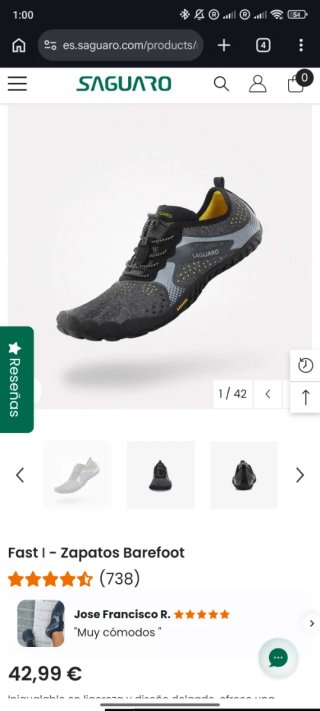 Zapatos barefoot Saguaro Fast 1 (EU39) UNISEX