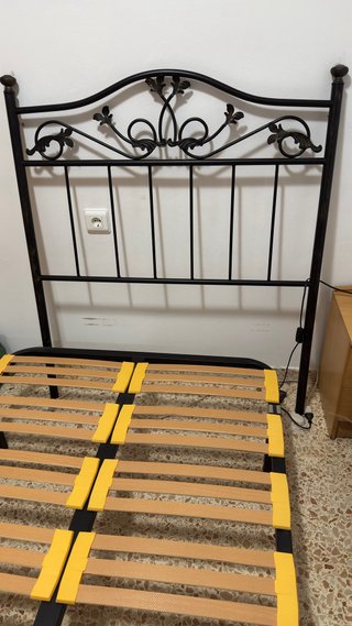 Somier 105cm con cabezal de hierro forjado