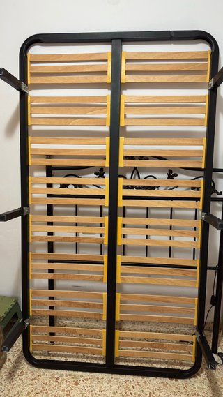 Somier 105cm con cabezal de hierro forjado