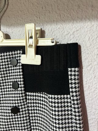 Pantalones de cuadros blanco y negro talla M