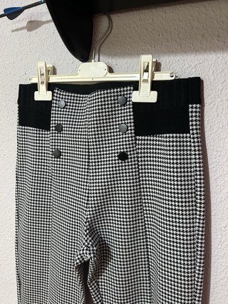 Pantalones de cuadros blanco y negro talla M