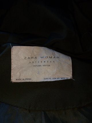 Chaquetón Zara Mujer Talla S Verde