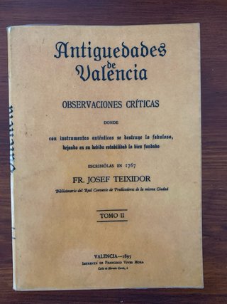 Antigüedades Valencia–Josef Teixidor-Tomos I y II