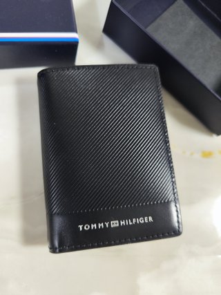 Cartera Tommy Hilfiger Piel Negra Hombre Nueva