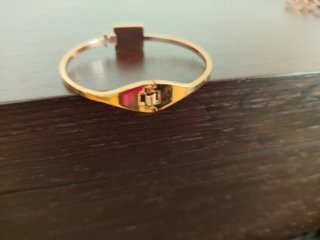 Pulsera bisutería oro rosa brillante