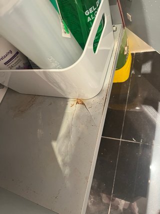 Lavabo, grifo y armario.