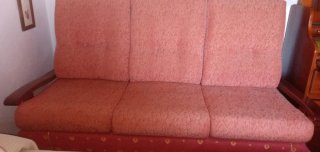 Sofá y 2 sillones madera pino