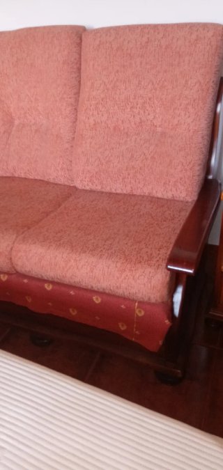 Sofá y 2 sillones madera pino