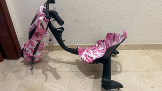 Patin Triciclo Eléctrico Infantil Camuflaje Rosa