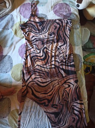 Vestido largo estampado animal print