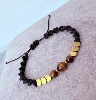 Pulsera Ojo de Tigre y Hematita Dorada