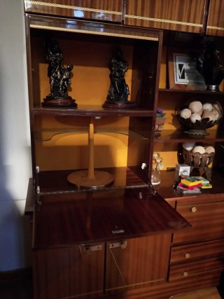 Mueble Comedor Madera y Cristal