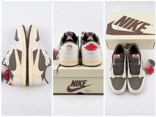 Nike Air Jordan 1 Low Travis Scott Beige Marrone
