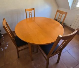 Mesa Comedor Extensible + 6 Sillas Madera