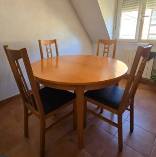 Mesa Comedor Extensible + 6 Sillas Madera