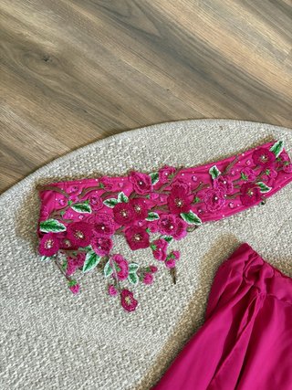 Conjunto danza/baile T-S/M rosa y rojo