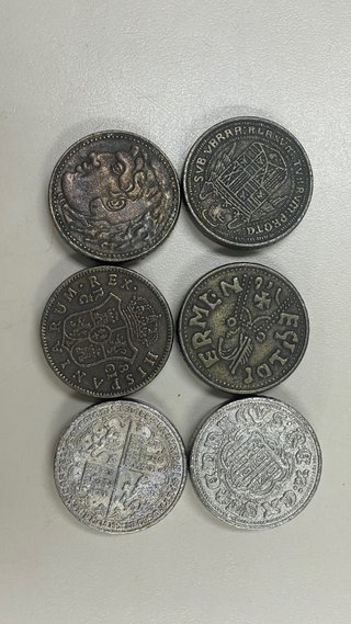 Lote (2) d 6 Monedas Colección Réplicas Históricas