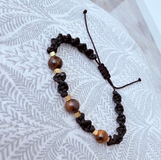 Pulsera Ojo de Tigre y Acero Dorado Hombre